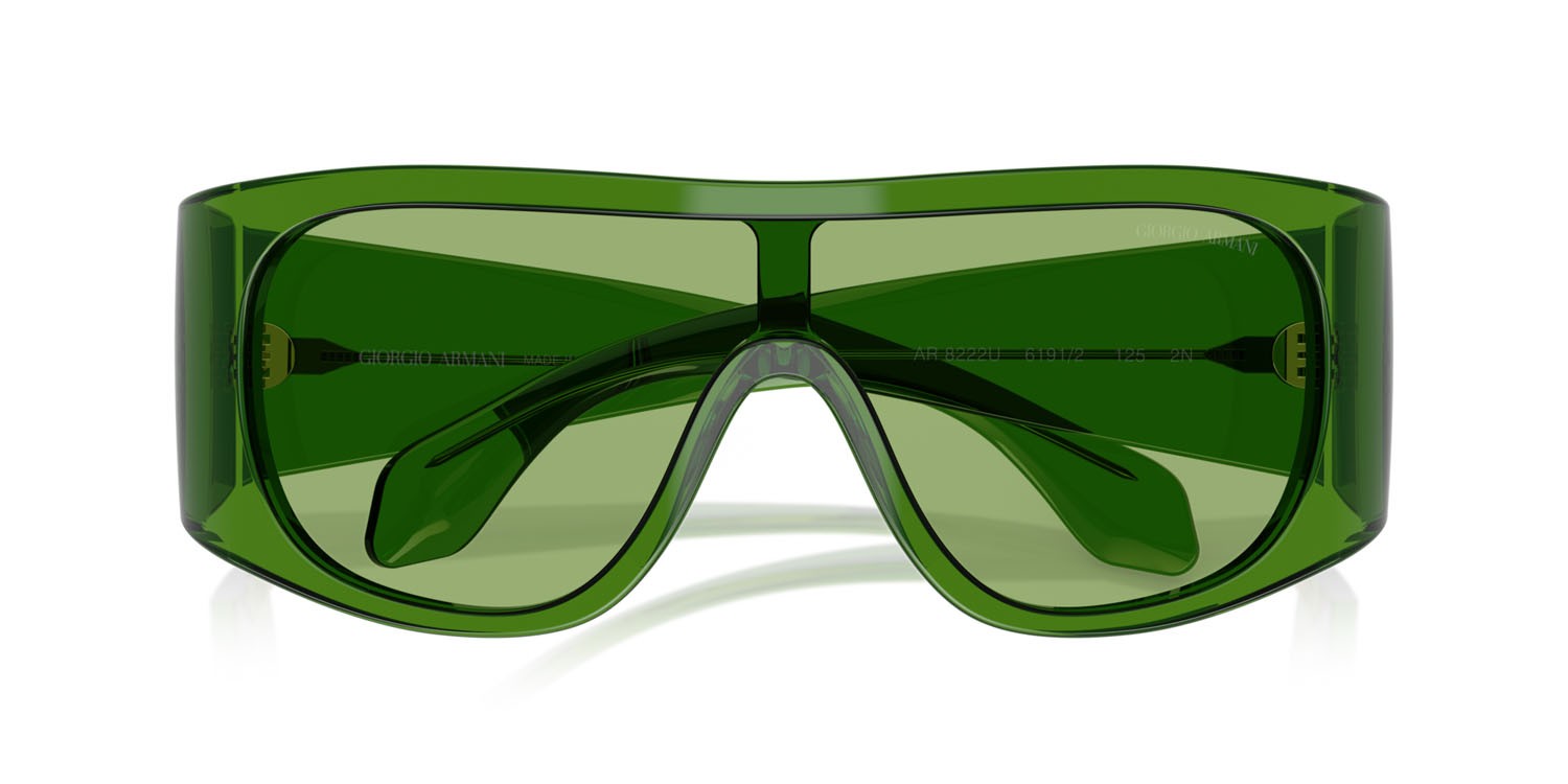 Sunglasses Giorgio Armani AR 8222U (6191/2) color verde trasparente shape rectangle lenses verde