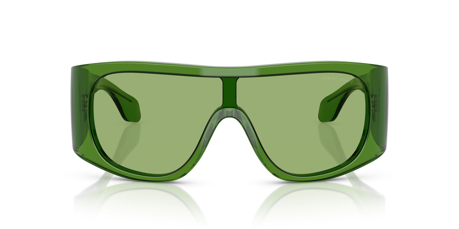 Sunglasses Giorgio Armani AR 8222U (6191/2) color verde trasparente shape rectangle lenses verde