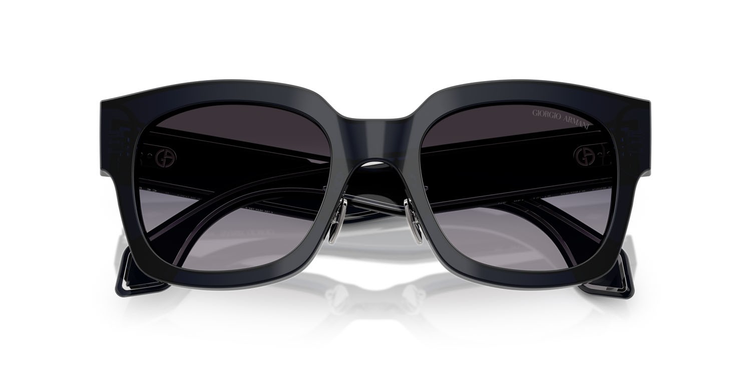 Sunglasses Giorgio Armani AR 8223 (61608G) color blu shape square lenses sfumato grigio