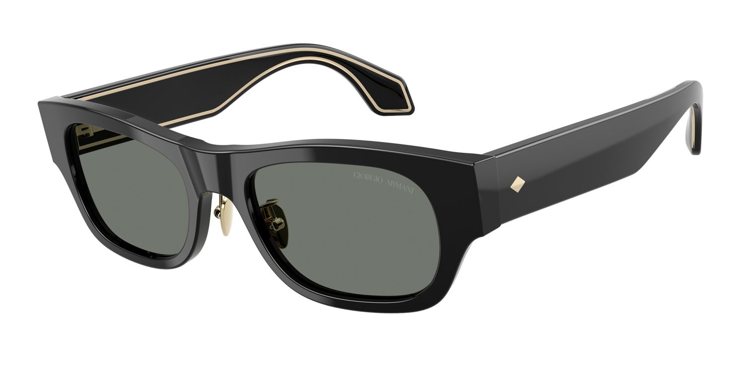 Occhiali da sole Giorgio Armani AR 8224 (500111) colore nero forma quadrato lenti grigio