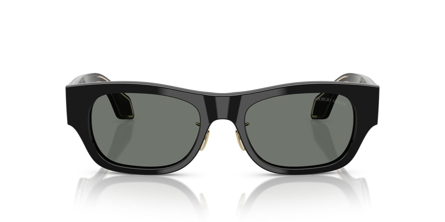 Occhiali da sole Giorgio Armani AR 8224 (500111) colore nero forma quadrato lenti grigio