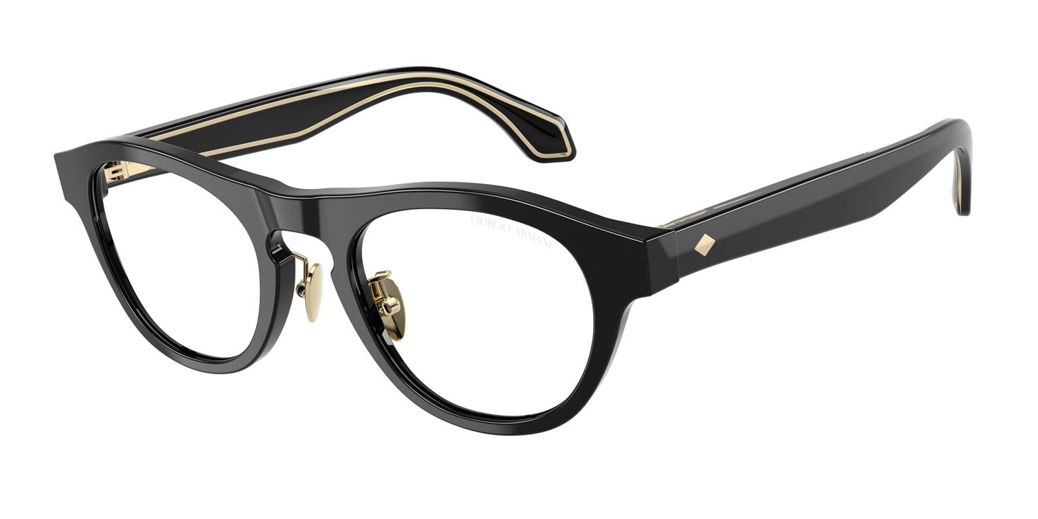 Occhiali da sole Giorgio Armani AR 8225 (50011W) colore nero forma ovale lenti trasparente