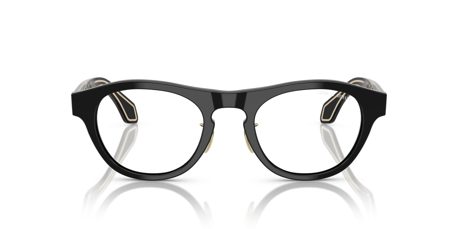 Occhiali da sole Giorgio Armani AR 8225 (50011W) colore nero forma ovale lenti trasparente