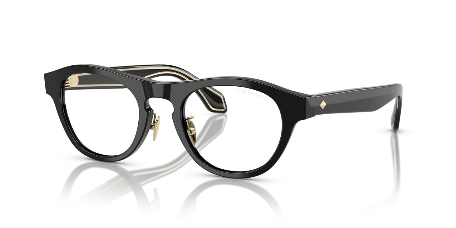 Occhiali da sole Giorgio Armani AR 8225 (50011W) colore nero forma ovale lenti trasparente