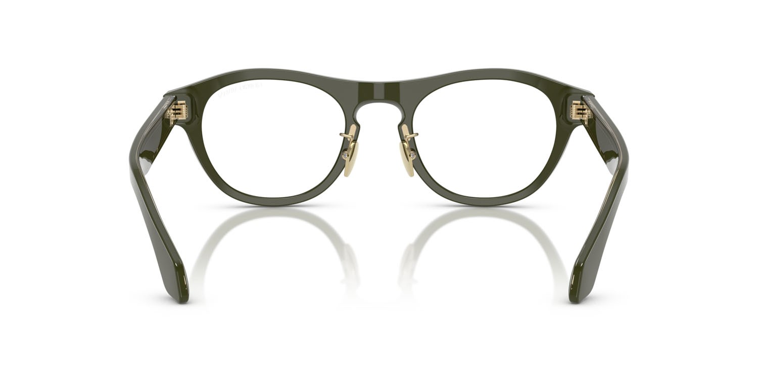 Occhiali da sole Giorgio Armani AR 8225 (61931W) colore verde scuro tinta unita forma ovale lenti trasparente