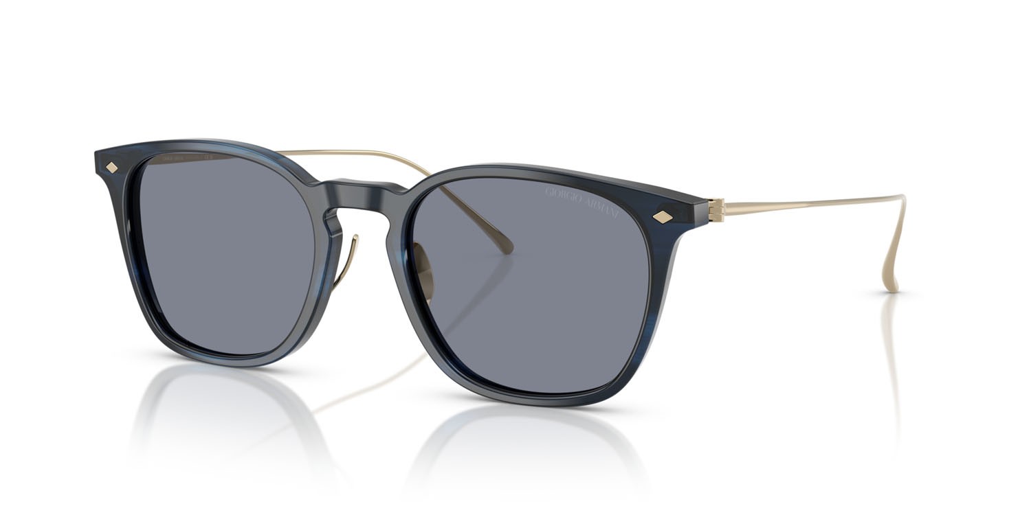 Occhiali da sole Giorgio Armani AR 8226T (620919) colore striato blu forma quadrato lenti blu