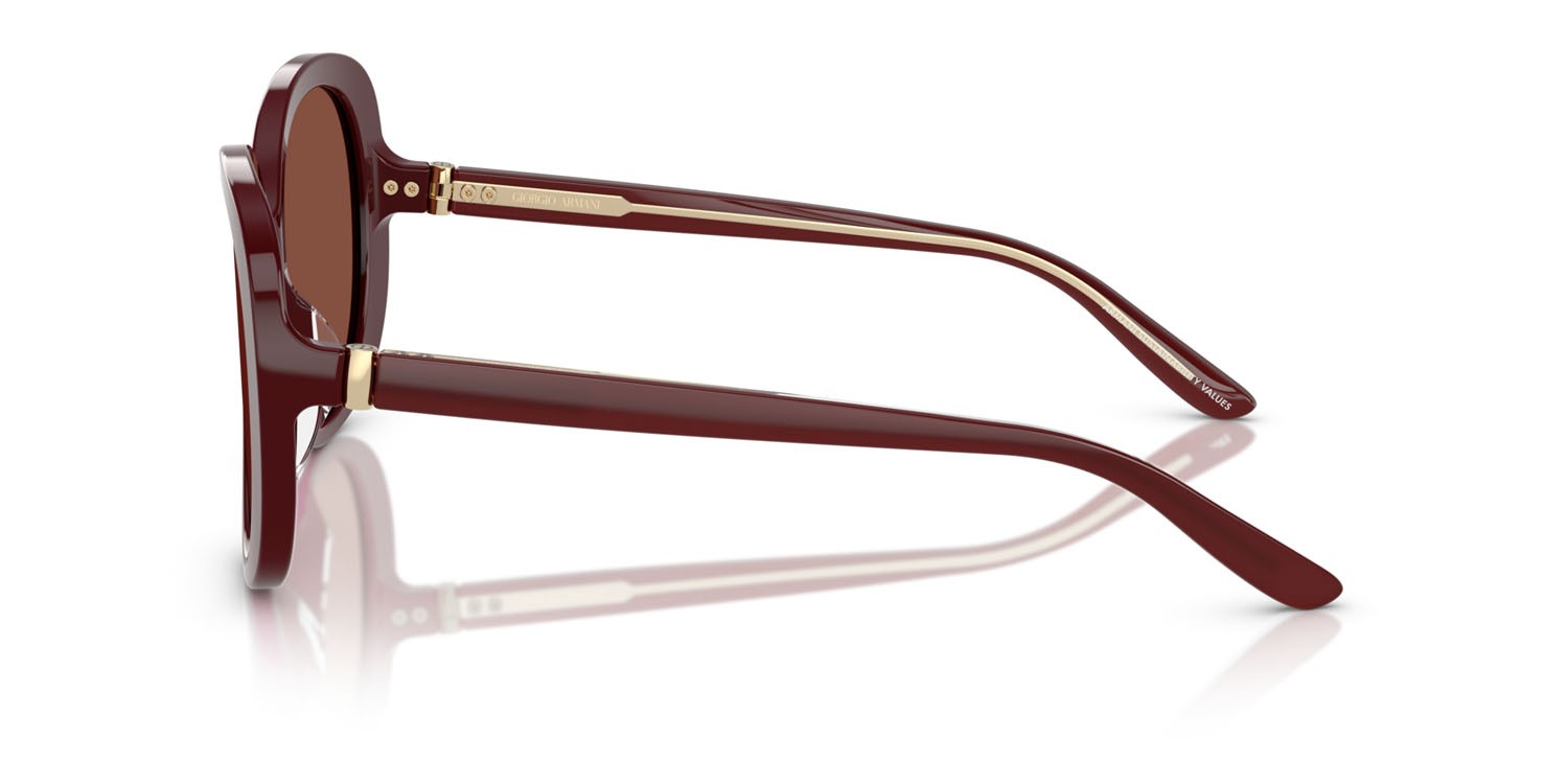 Sunglasses Giorgio Armani AR 8229U (5955C5) color bordeaux shape round lenses rosso