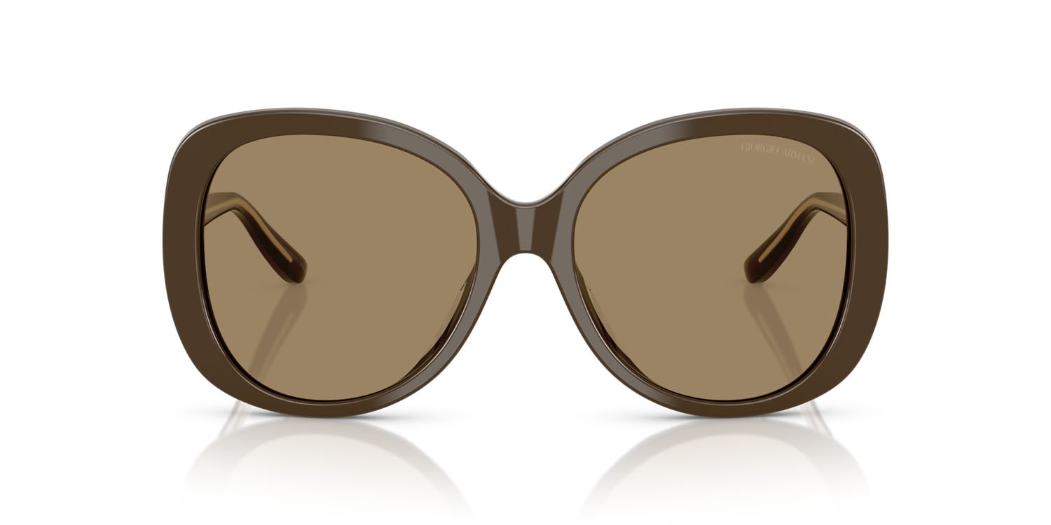 Occhiali da sole Giorgio Armani AR 8229U (595753) colore marrone forma rotondo lenti marrone