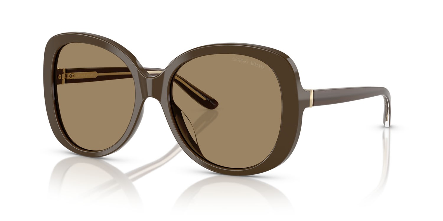 Occhiali da sole Giorgio Armani AR 8229U (595753) colore marrone forma rotondo lenti marrone