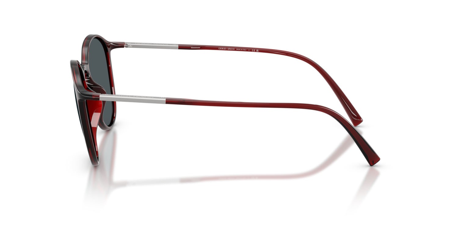 Sunglasses Giorgio Armani AR 8233U (6237L5) color bordeaux trasparente shape pantos lenses grigio/blu