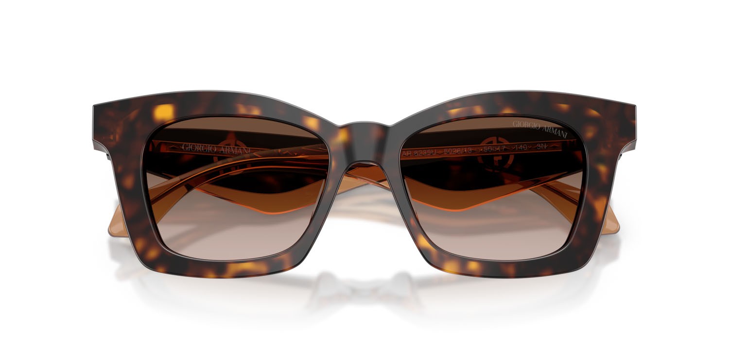 Sunglasses Giorgio Armani AR 8235U (502613) color havana shape butterfly lenses marrone sfumato