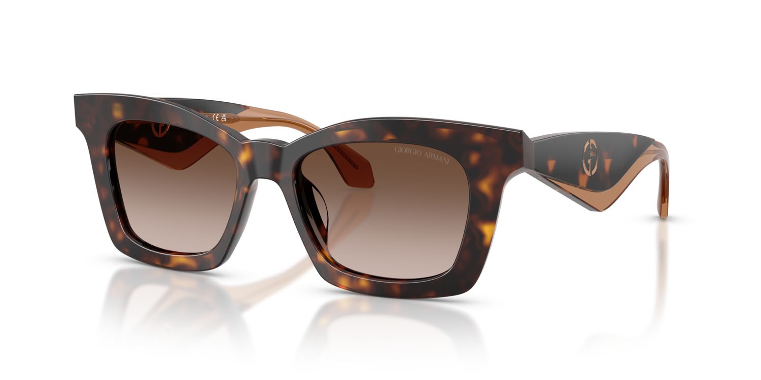 Sunglasses Giorgio Armani AR 8235U (502613) color havana shape butterfly lenses marrone sfumato