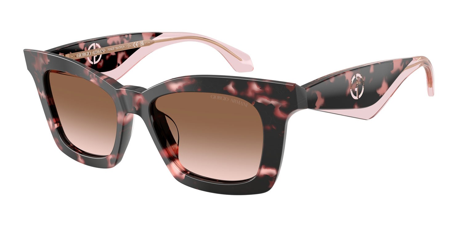 Sunglasses Giorgio Armani AR 8235U (623013) color havana lucido shape butterfly lenses marrone sfumato