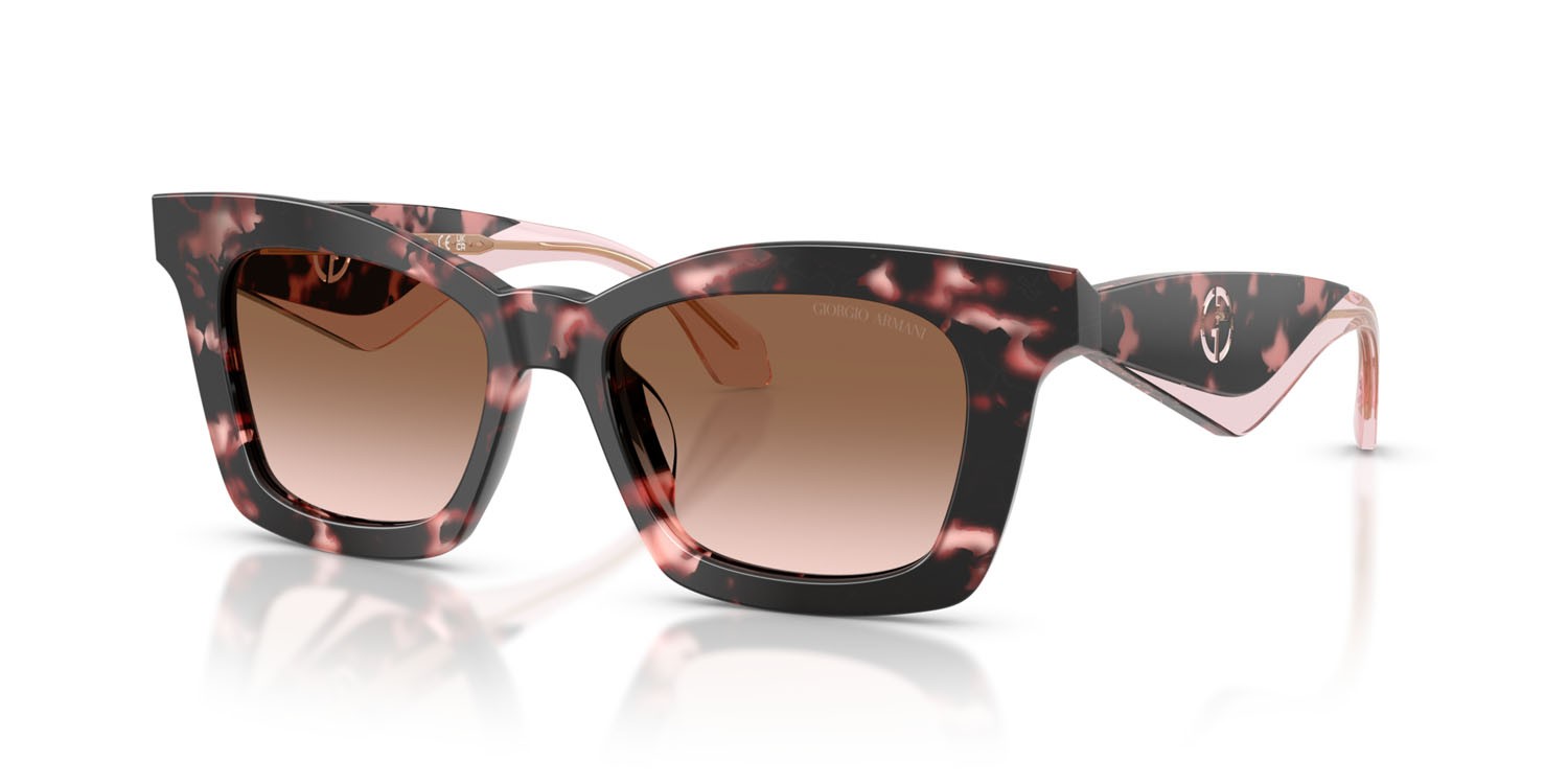 Sunglasses Giorgio Armani AR 8235U (623013) color havana lucido shape butterfly lenses marrone sfumato