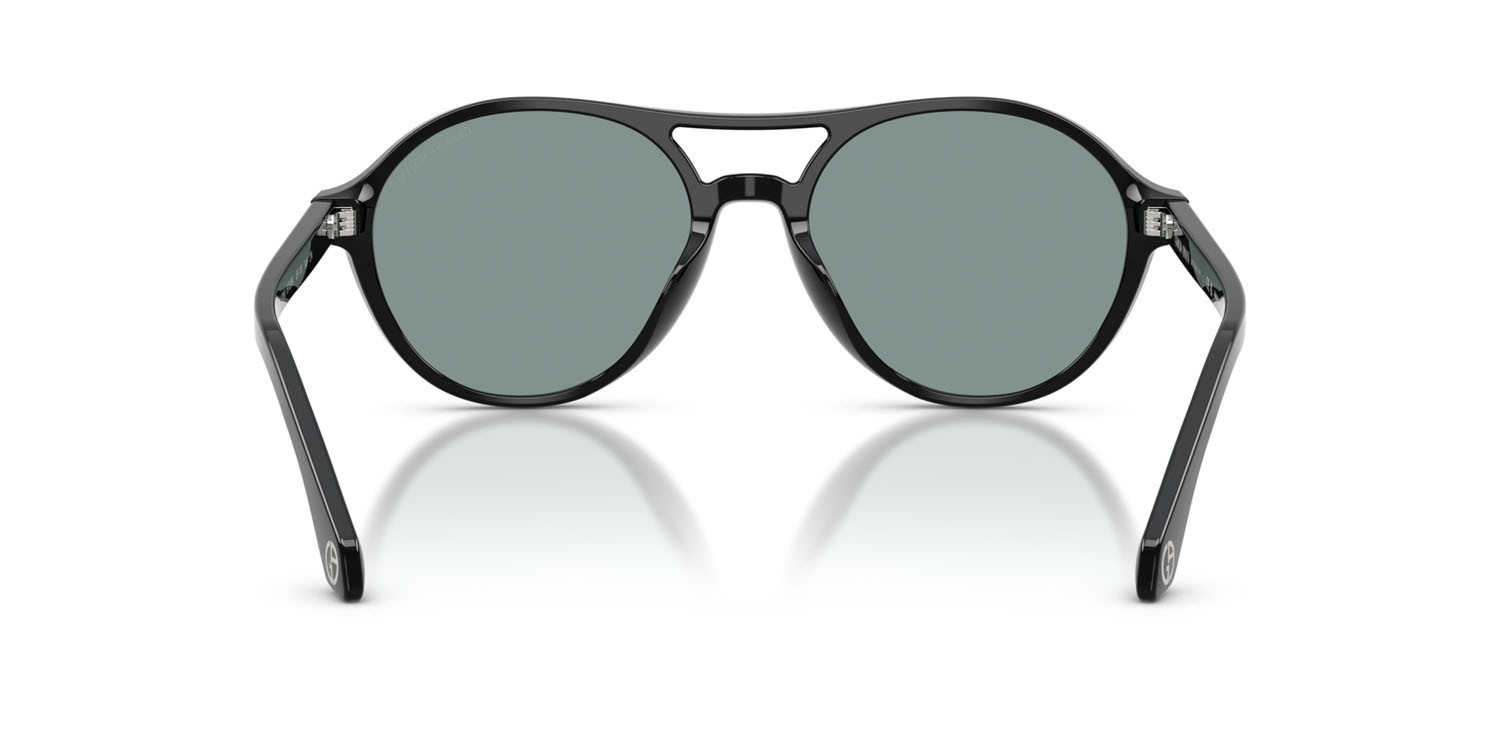 Occhiali da sole Giorgio Armani AR 8236U (507556) colore nero forma rotondo lenti grey vintage blue