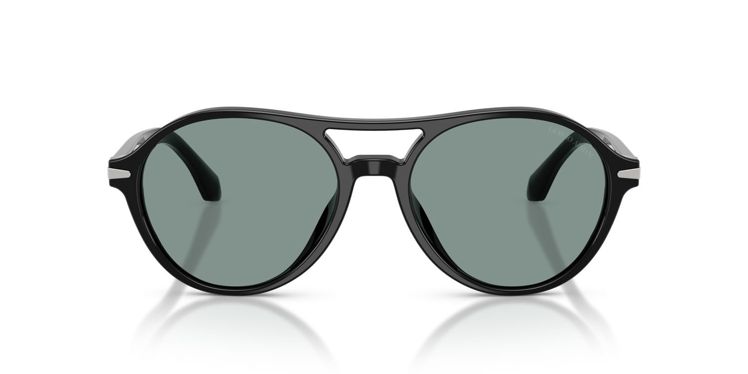 Occhiali da sole Giorgio Armani AR 8236U (507556) colore nero forma rotondo lenti grey vintage blue