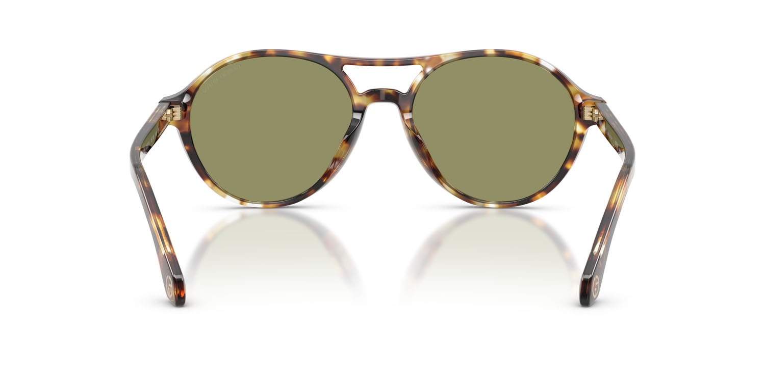 Occhiali da sole Giorgio Armani AR 8236U (623214) colore havana giallo forma rotondo lenti verde
