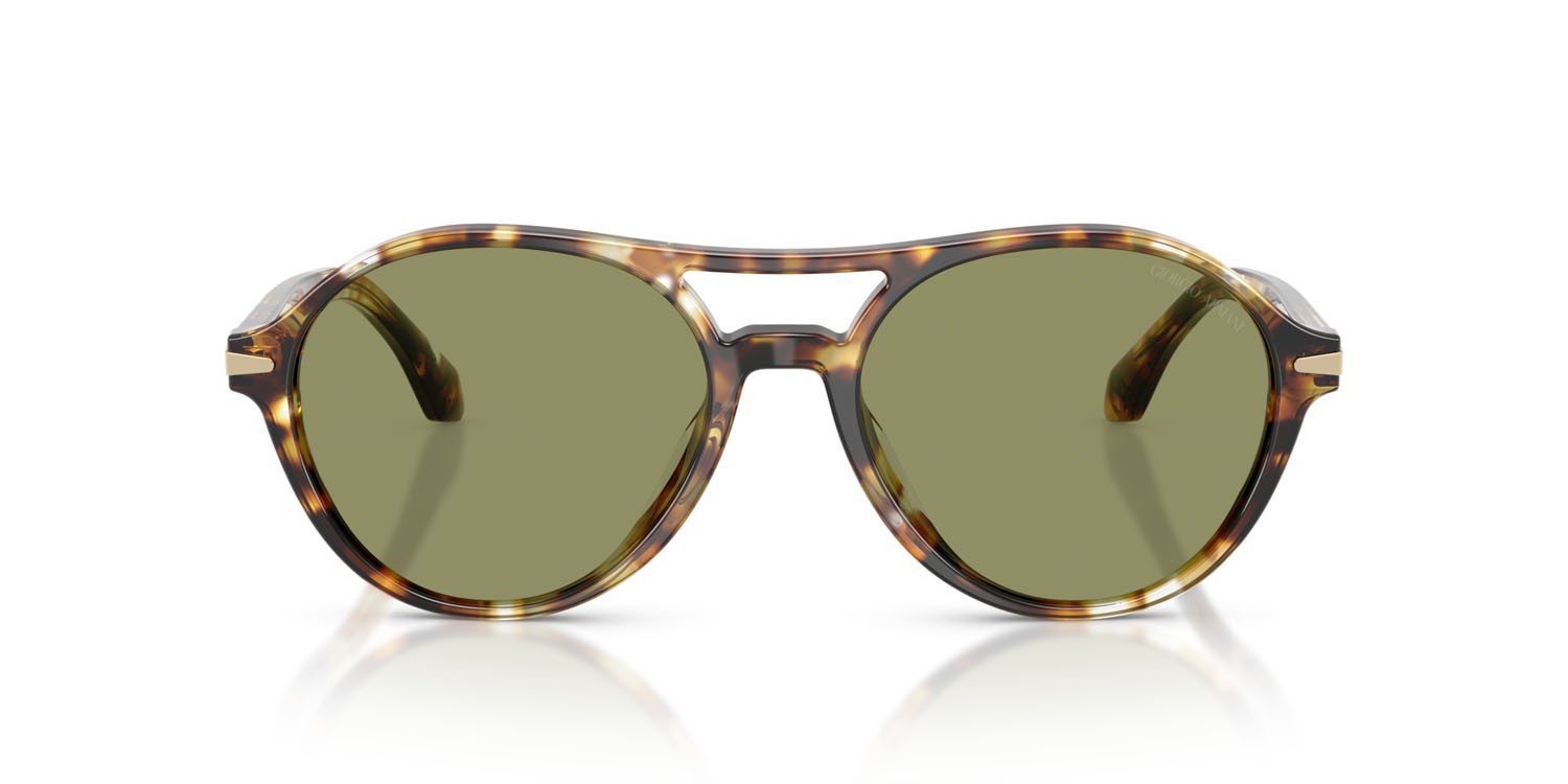 Occhiali da sole Giorgio Armani AR 8236U (623214) colore havana giallo forma rotondo lenti verde