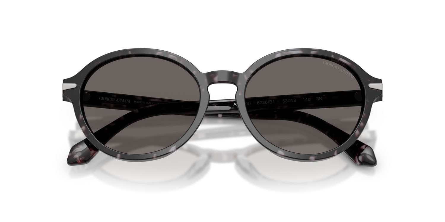 Sunglasses Giorgio Armani AR 8237 (6236B1) color havana grigio shape oval lenses grigio scuro