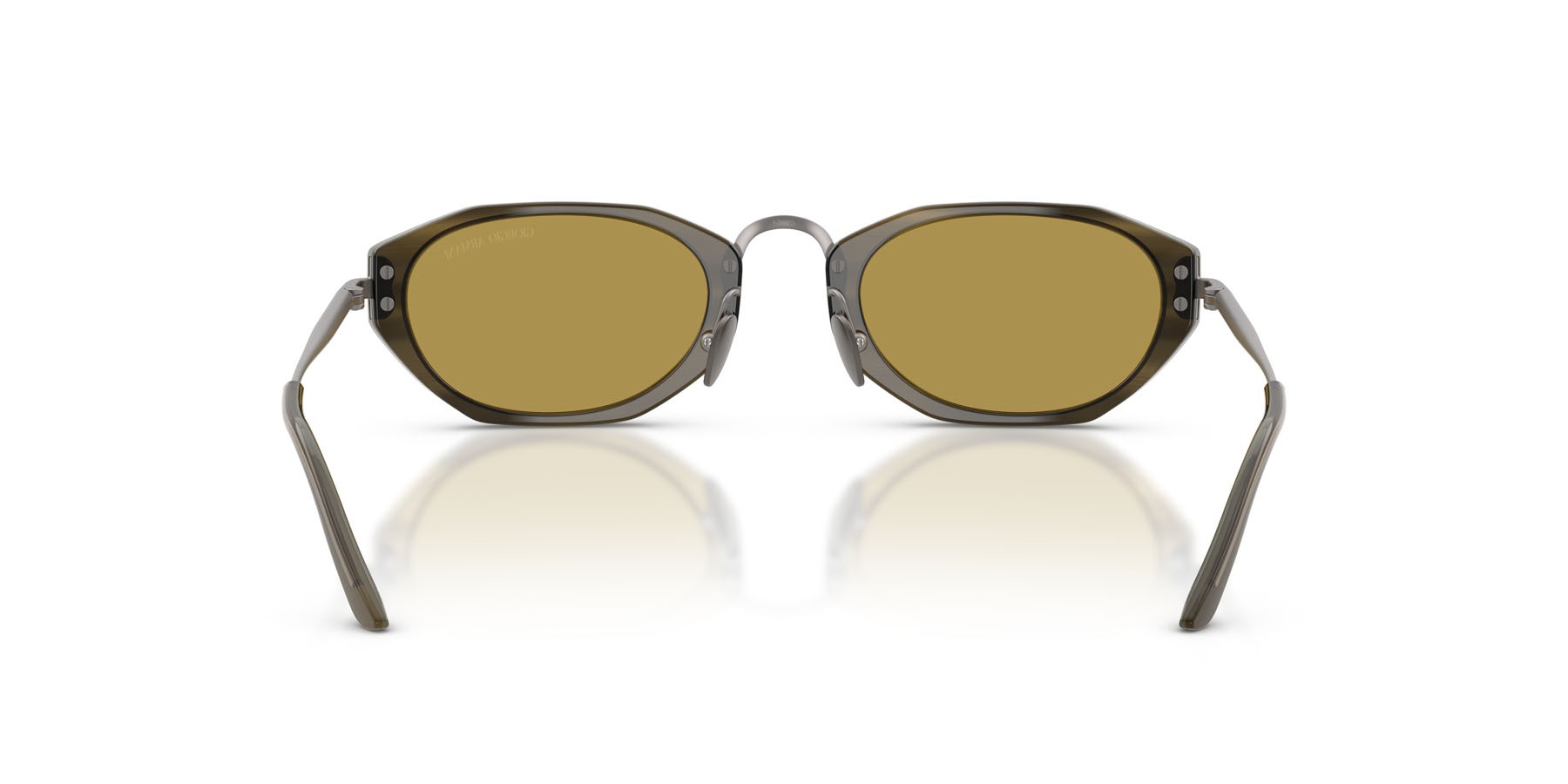 Occhiali da sole Giorgio Armani AR 8242 (6304/2) colore striato verde forma irregolare lenti verde