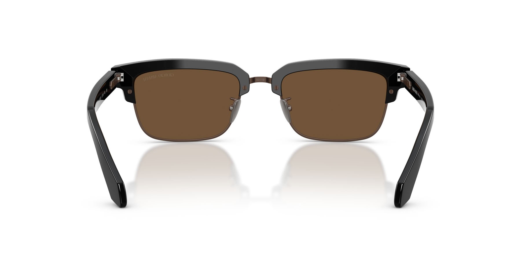 Sunglasses Giorgio Armani AR 8243 (587553) color nero shape rectangle lenses marrone scuro