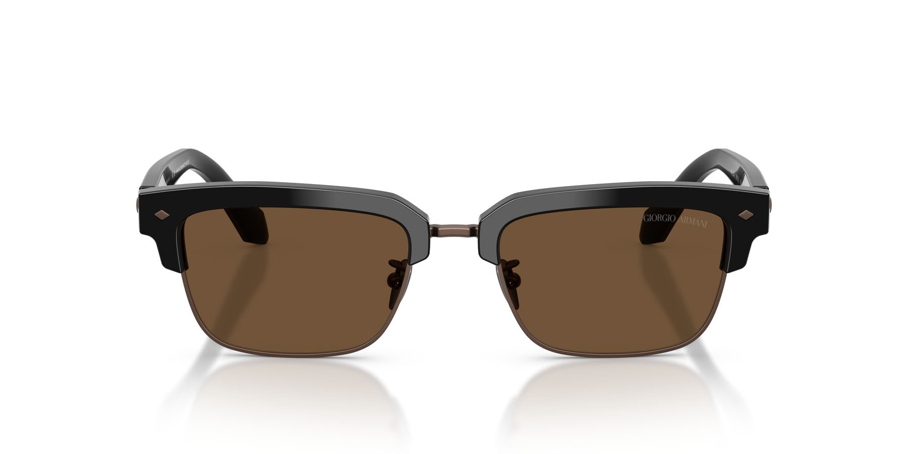 Sunglasses Giorgio Armani AR 8243 (587553) color nero shape rectangle lenses marrone scuro