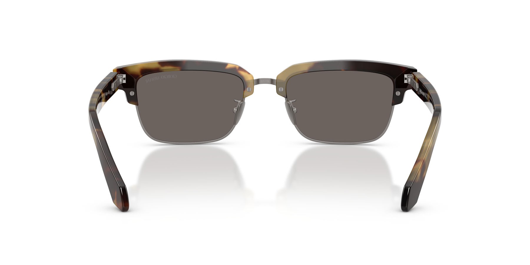 Sunglasses Giorgio Armani AR 8243 (6301B1) color avana giallo marrone shape rectangle lenses grigio scuro