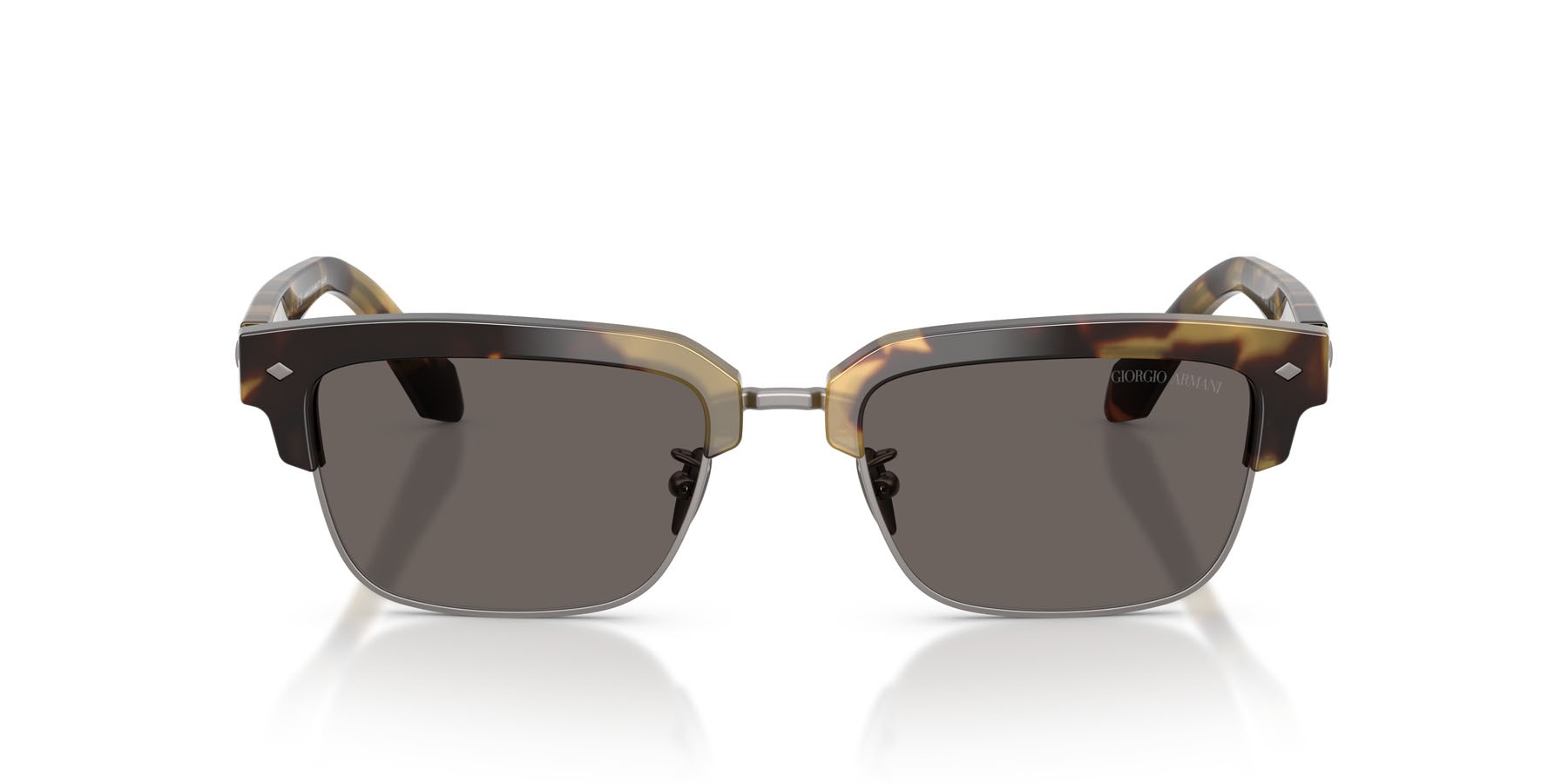Sunglasses Giorgio Armani AR 8243 (6301B1) color avana giallo marrone shape rectangle lenses grigio scuro