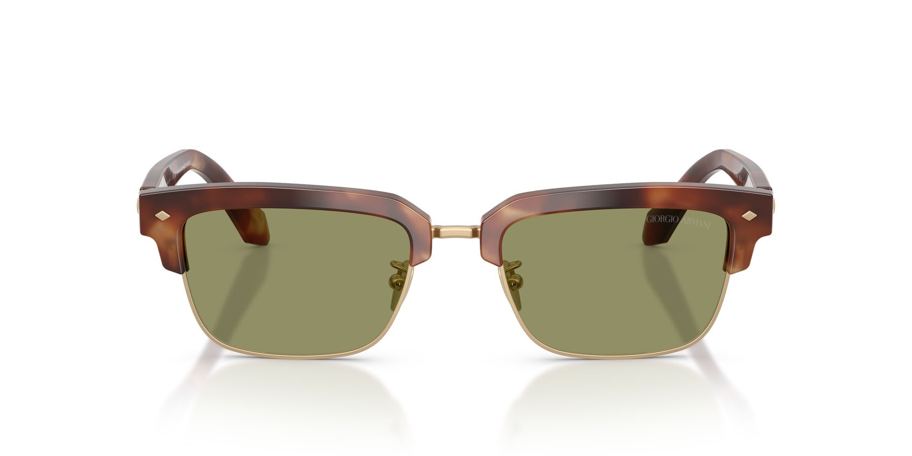 Sunglasses Giorgio Armani AR 8243 (630214) color havana marrone shape rectangle lenses verde