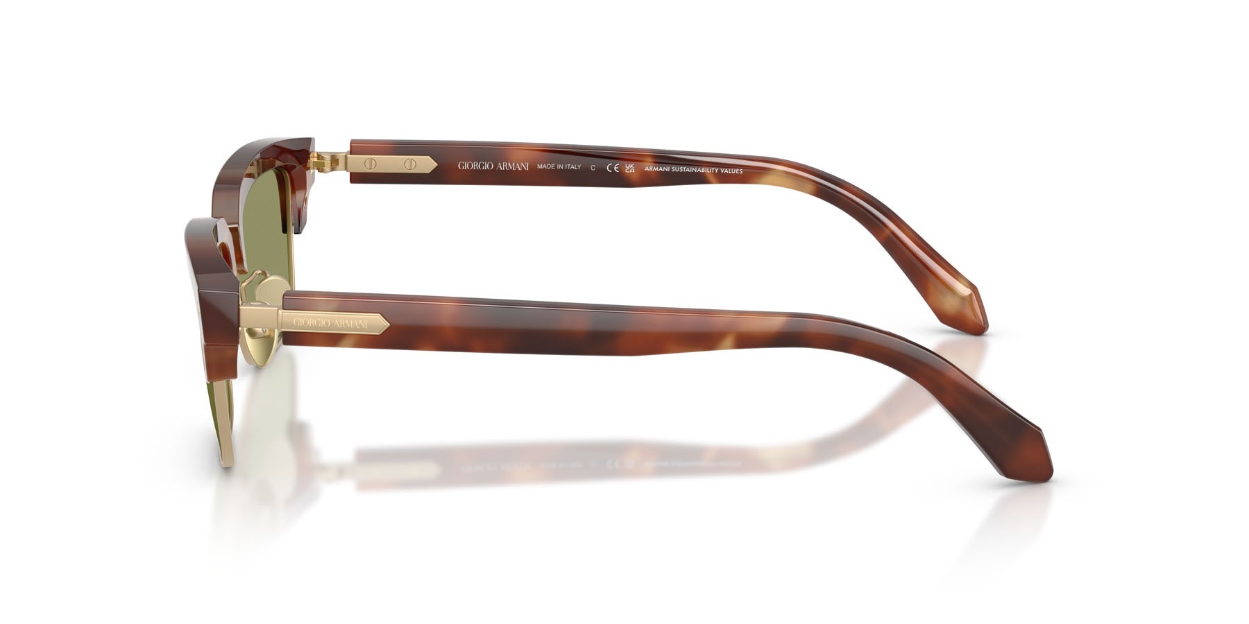 Sunglasses Giorgio Armani AR 8243 (630214) color havana marrone shape rectangle lenses verde