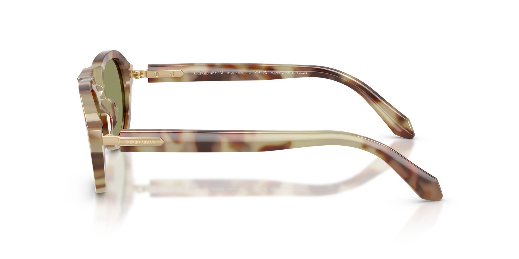 Occhiali da sole Giorgio Armani AR 8244 (629914) colore brown mint tortoise forma quadrato lenti verde