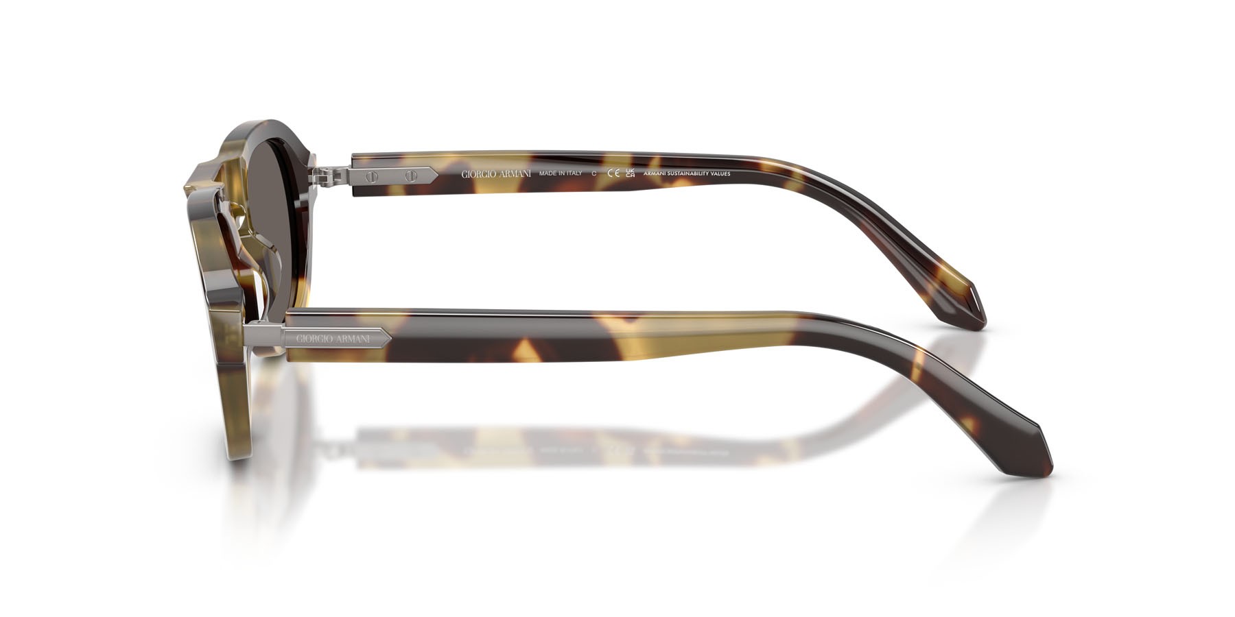 Sunglasses Giorgio Armani AR 8244 (6301B1) color avana giallo marrone shape square lenses grigio scuro