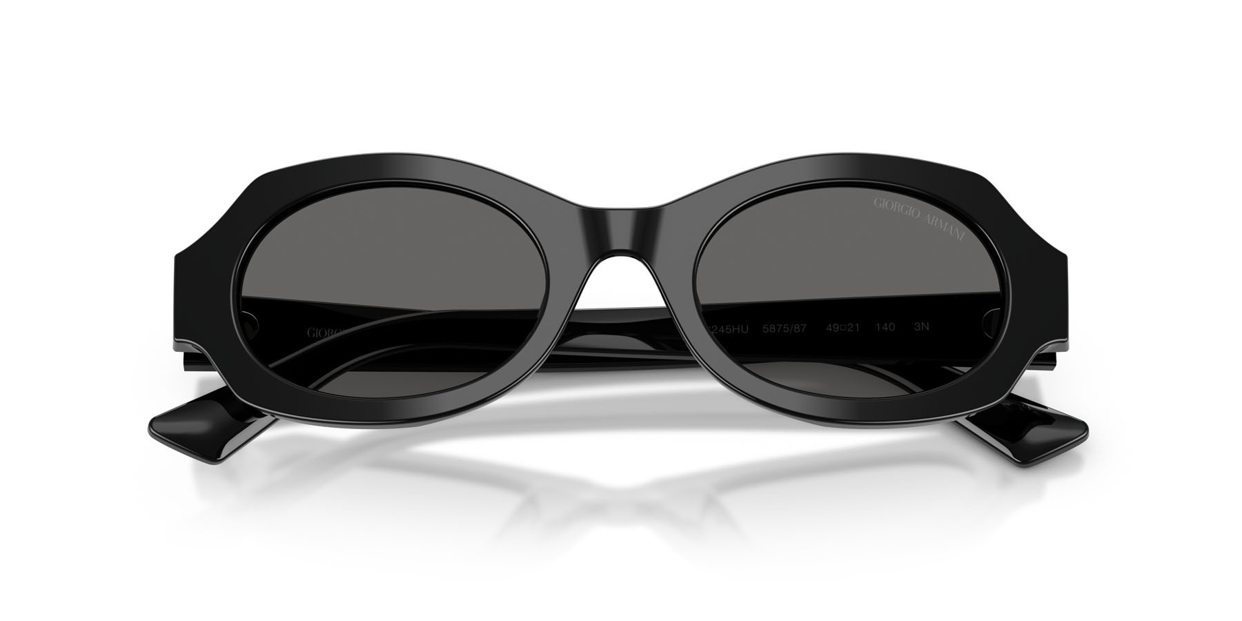 Sunglasses Giorgio Armani AR 8245HU (587587) color nero shape irregular lenses grigio