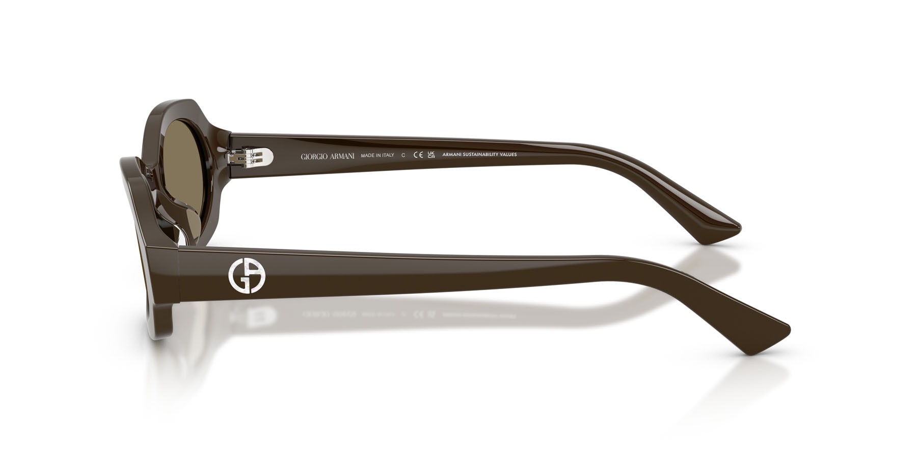 Sunglasses Giorgio Armani AR 8245HU (630773) color marrone shape irregular lenses marrone chiaro
