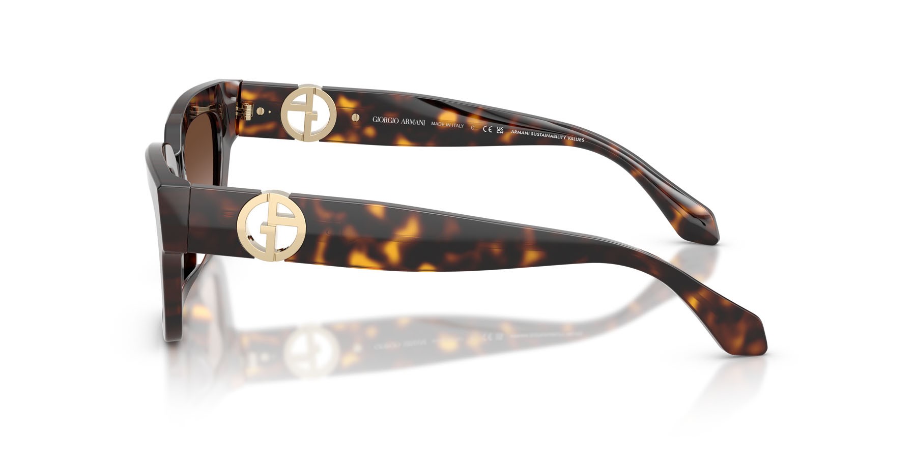 Occhiali da sole Giorgio Armani AR 8246U (587913) colore havana forma cat eye lenti marrone sfumato