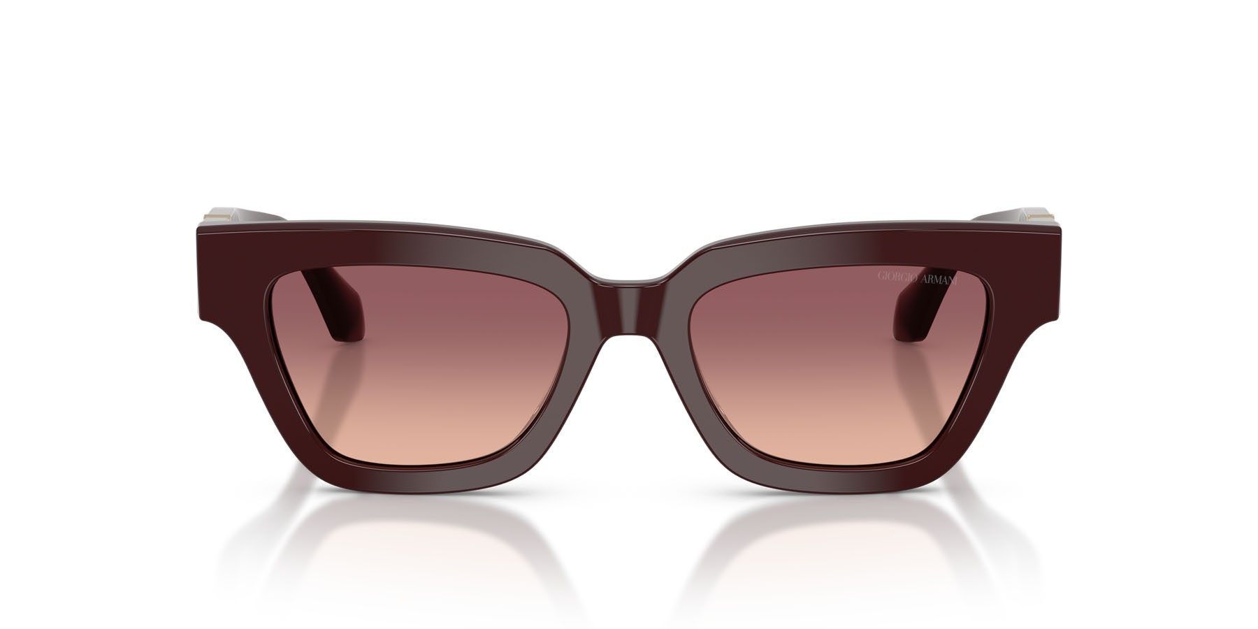 Sunglasses Giorgio Armani AR 8246U (63088D) color bordeaux shape cat eye lenses rosa sfumato viola