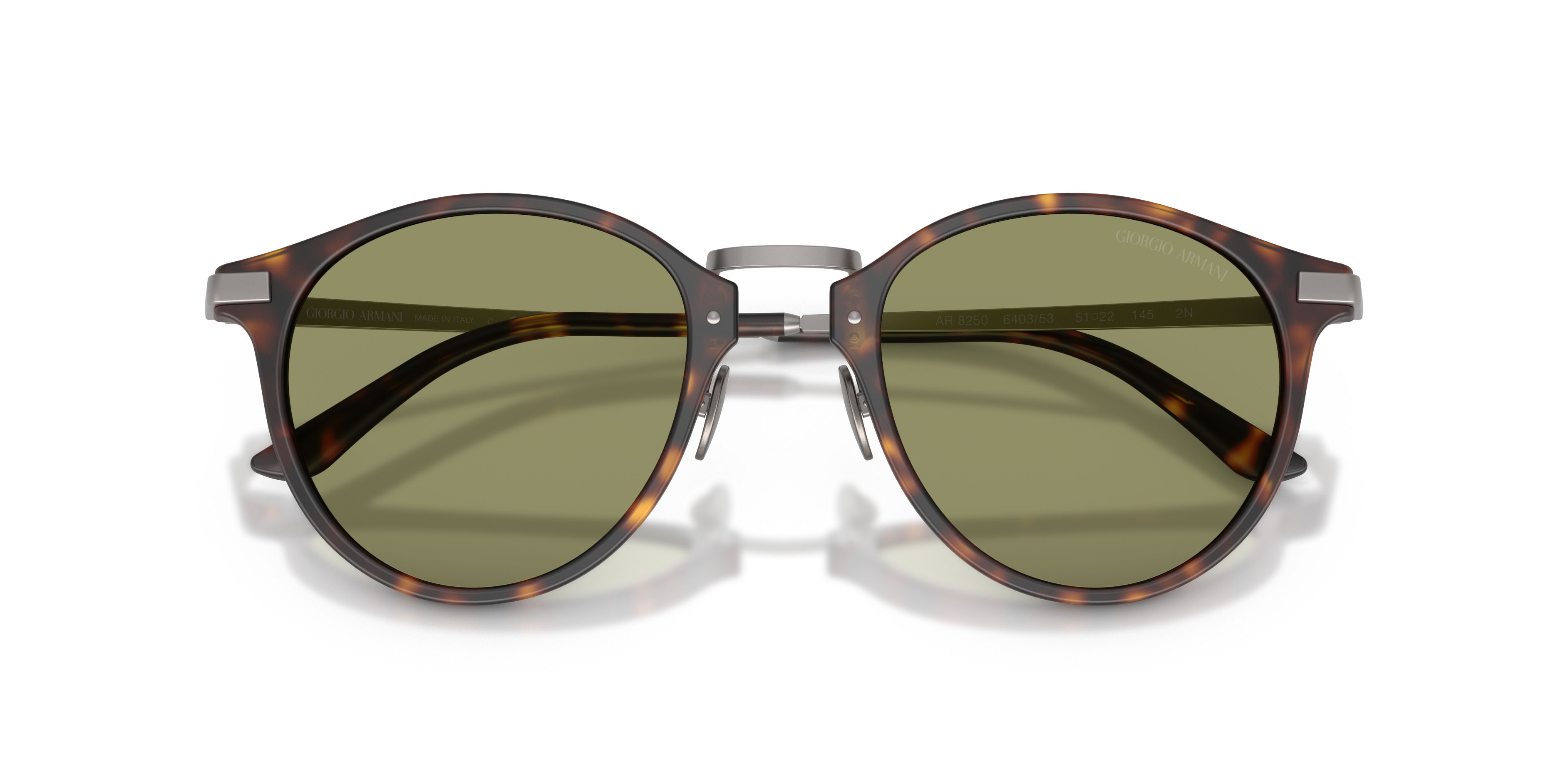 Sunglasses Giorgio Armani AR 8250 (640353) color havana opaco shape pantos lenses verde