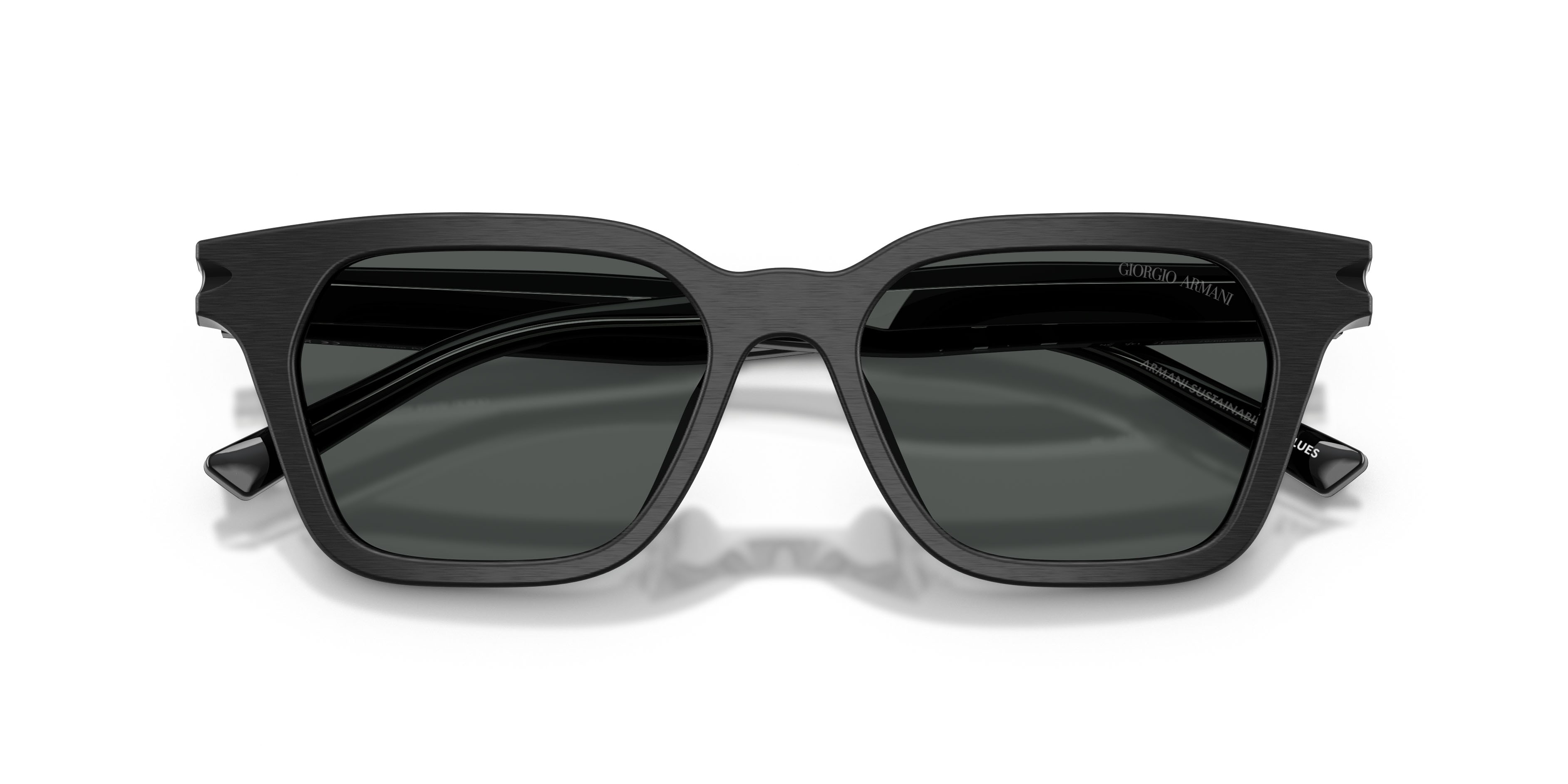 Occhiali da sole Giorgio Armani AR 8251U (500987) colore nero spazzolato forma quadrato lenti grigio scuro