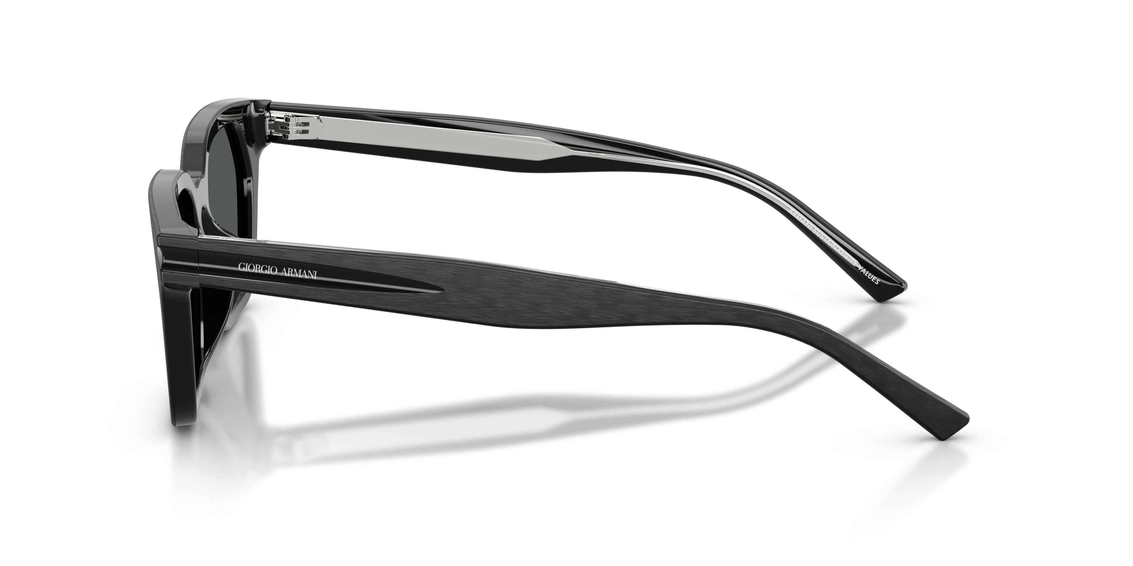 Occhiali da sole Giorgio Armani AR 8251U (500987) colore nero spazzolato forma quadrato lenti grigio scuro