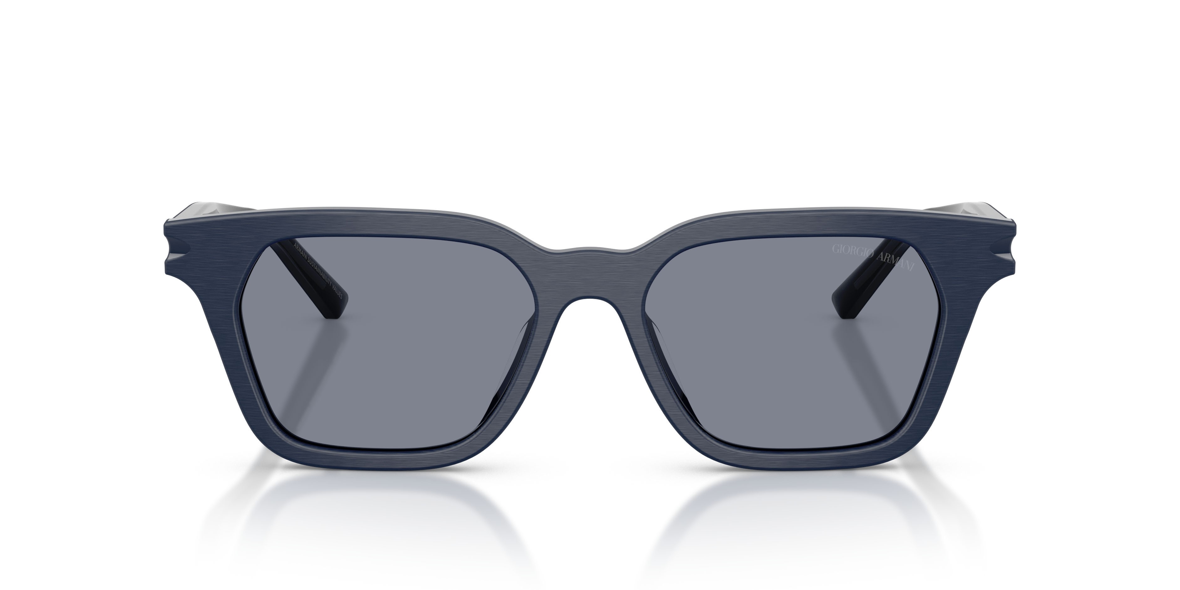 Occhiali da sole Giorgio Armani AR 8251U (603919) colore blu spazzolato forma quadrato lenti blu