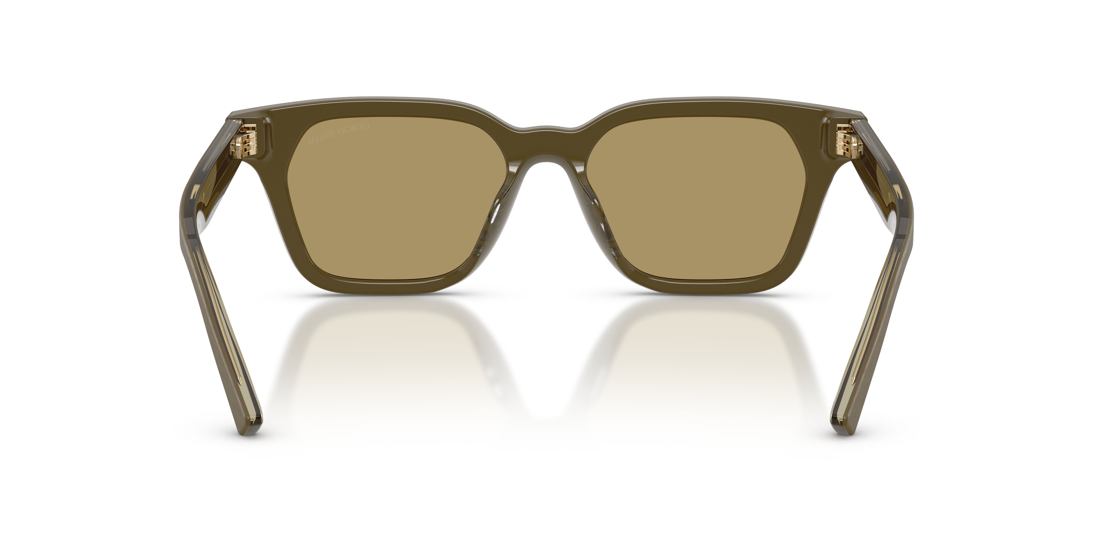 Occhiali da sole Giorgio Armani AR 8251U (6401/2) colore verde spazzolato forma quadrato lenti verde oliva