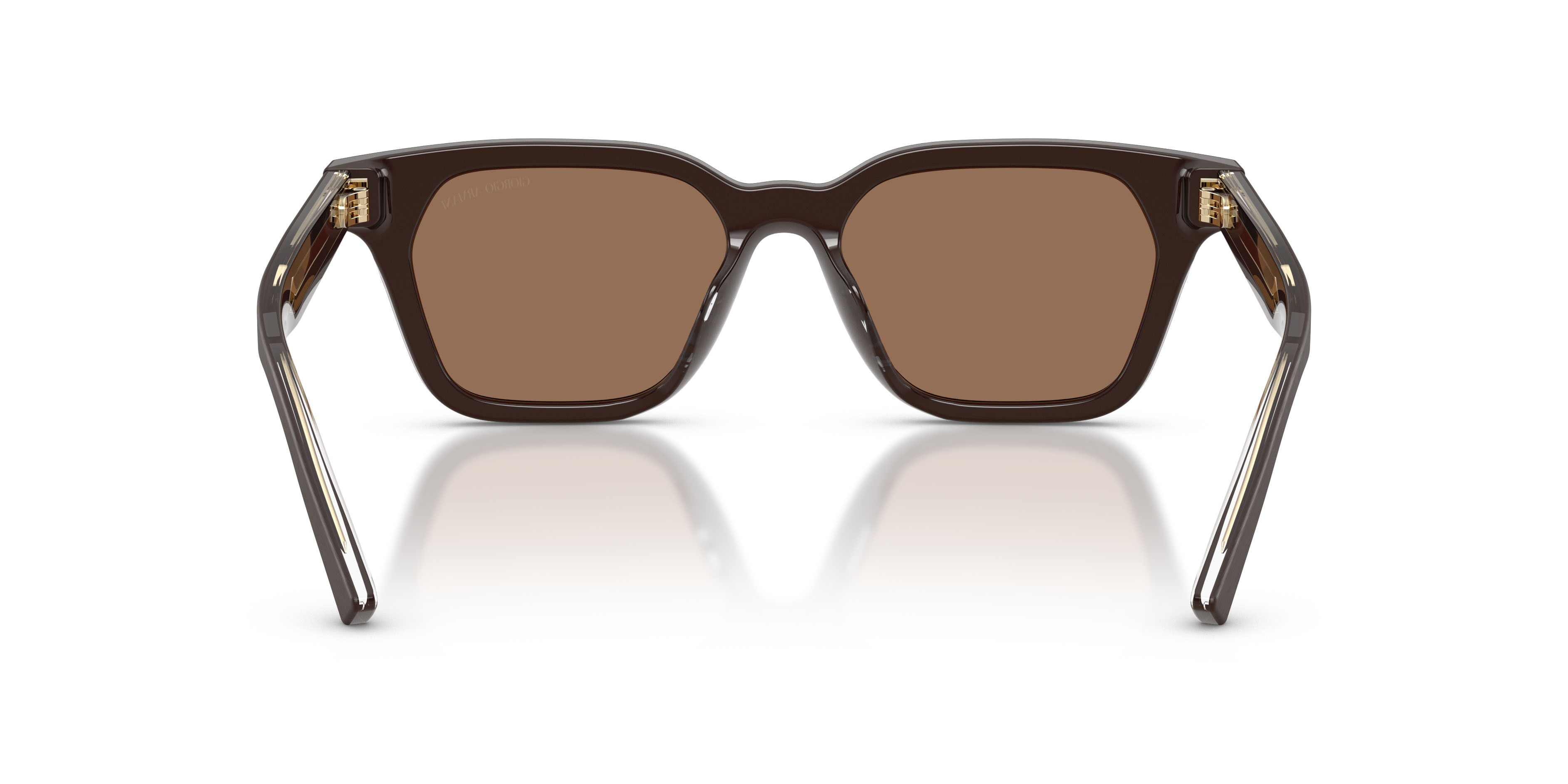 Sunglasses Giorgio Armani AR 8251U (640273) color marrone spazzolato shape square lenses marrone scuro