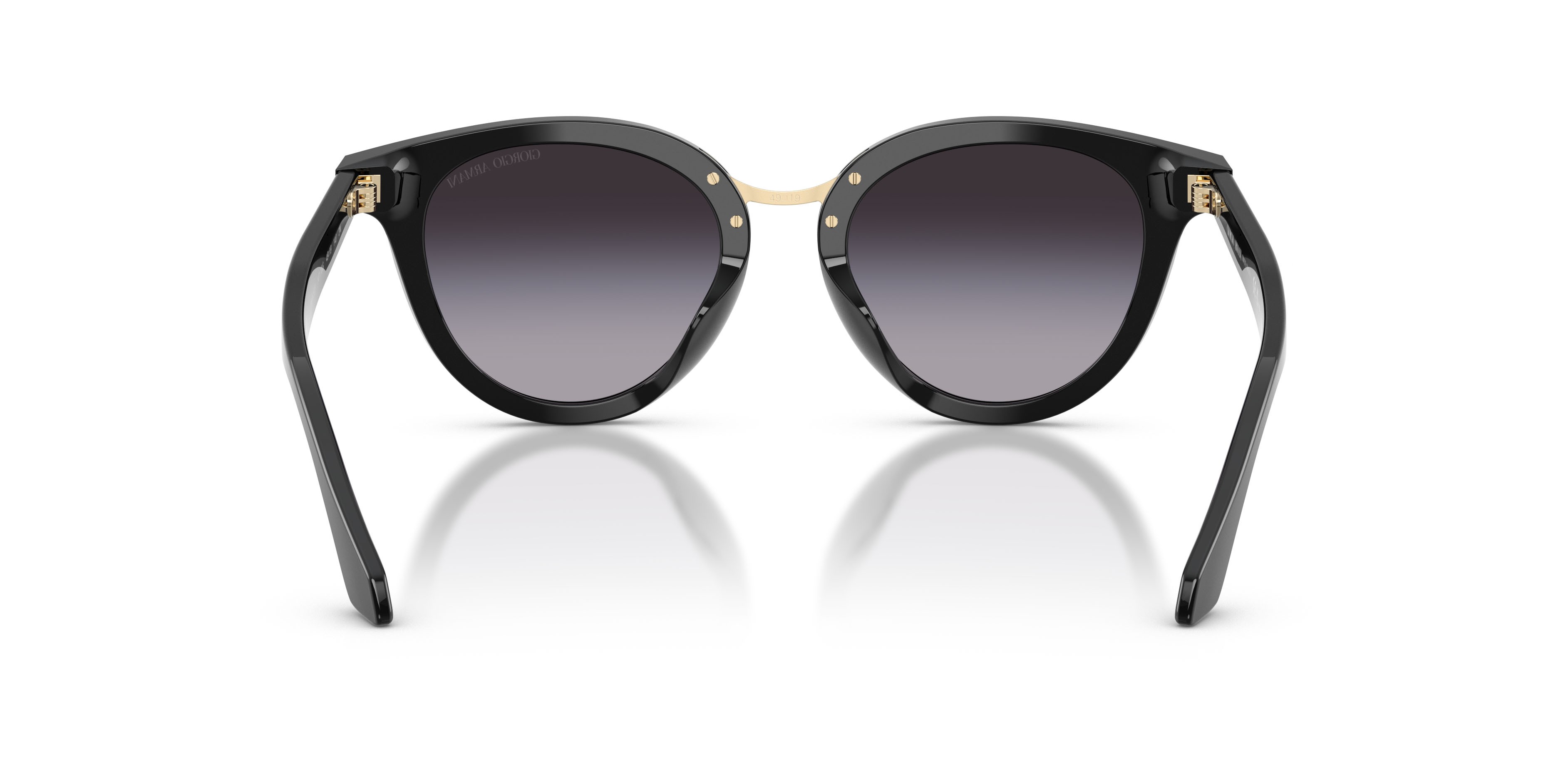 Sunglasses Giorgio Armani AR 8252U (50178G) color nero shape round lenses sfumato grigio