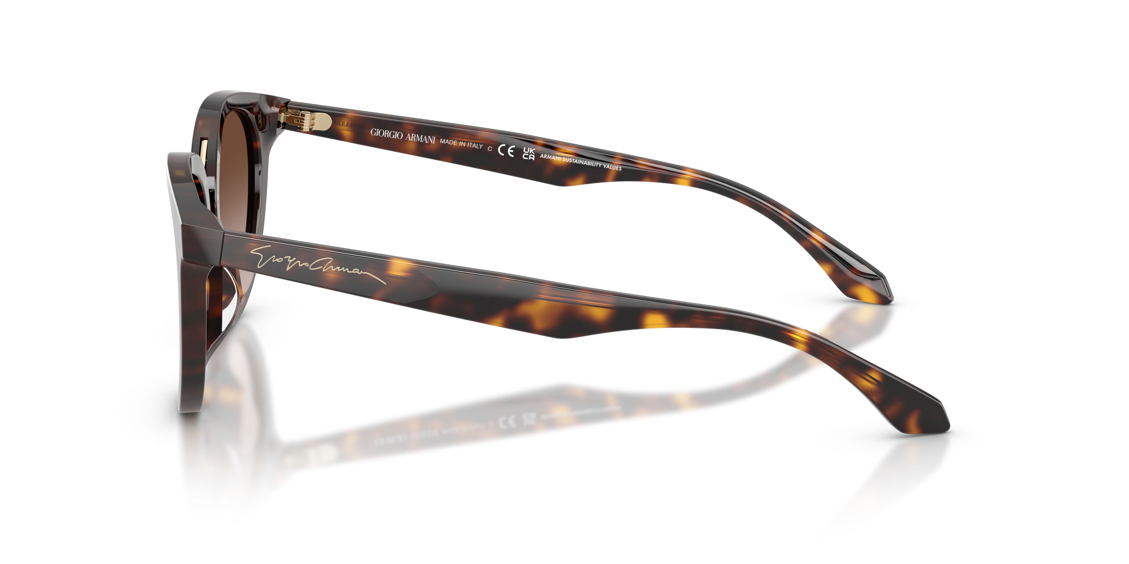 Sunglasses Giorgio Armani AR 8252U (612413) color havana shape round lenses marrone sfumato