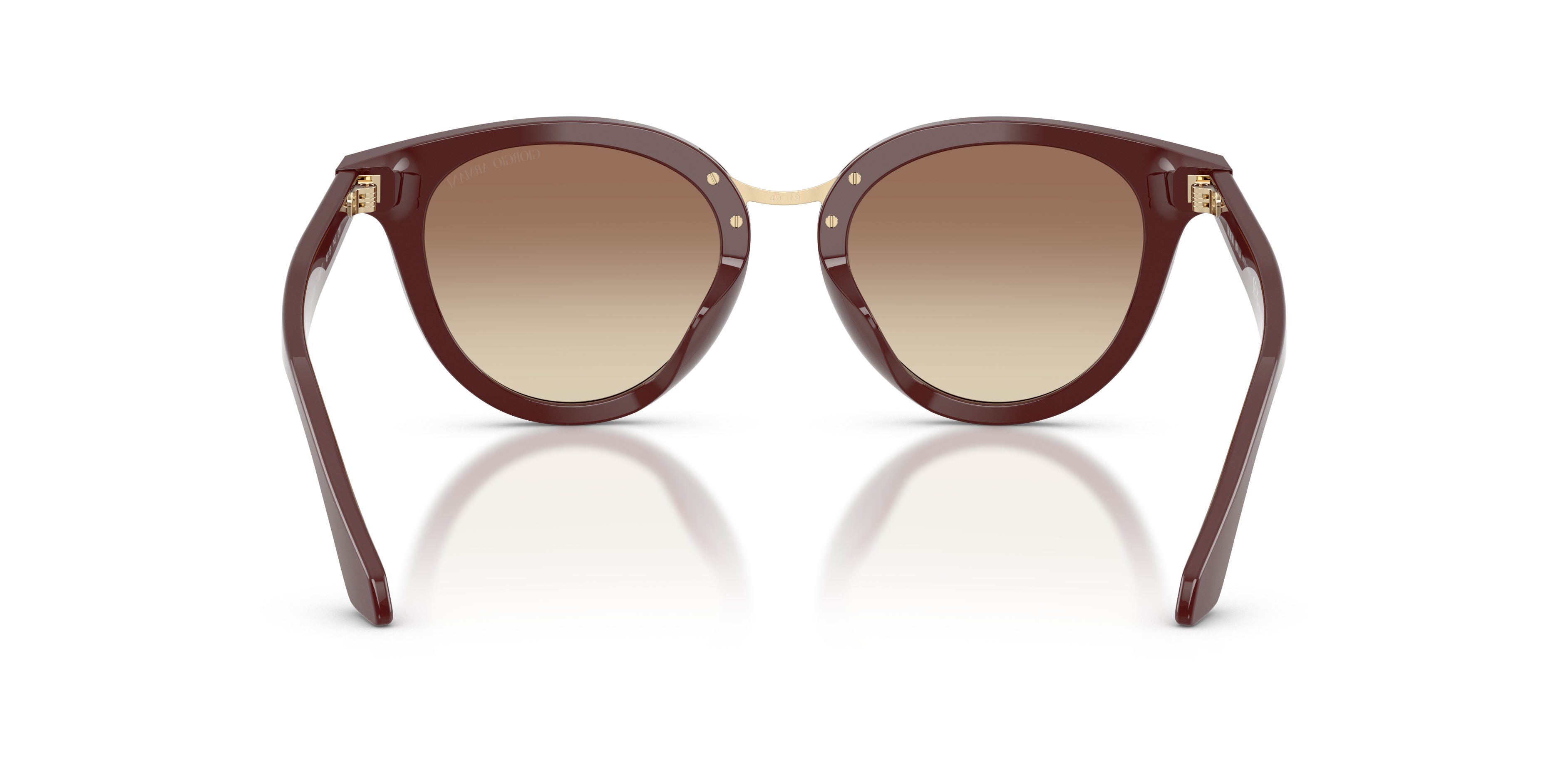 Sunglasses Giorgio Armani AR 8252U (639913) color bordeaux shape round lenses marrone sfumato