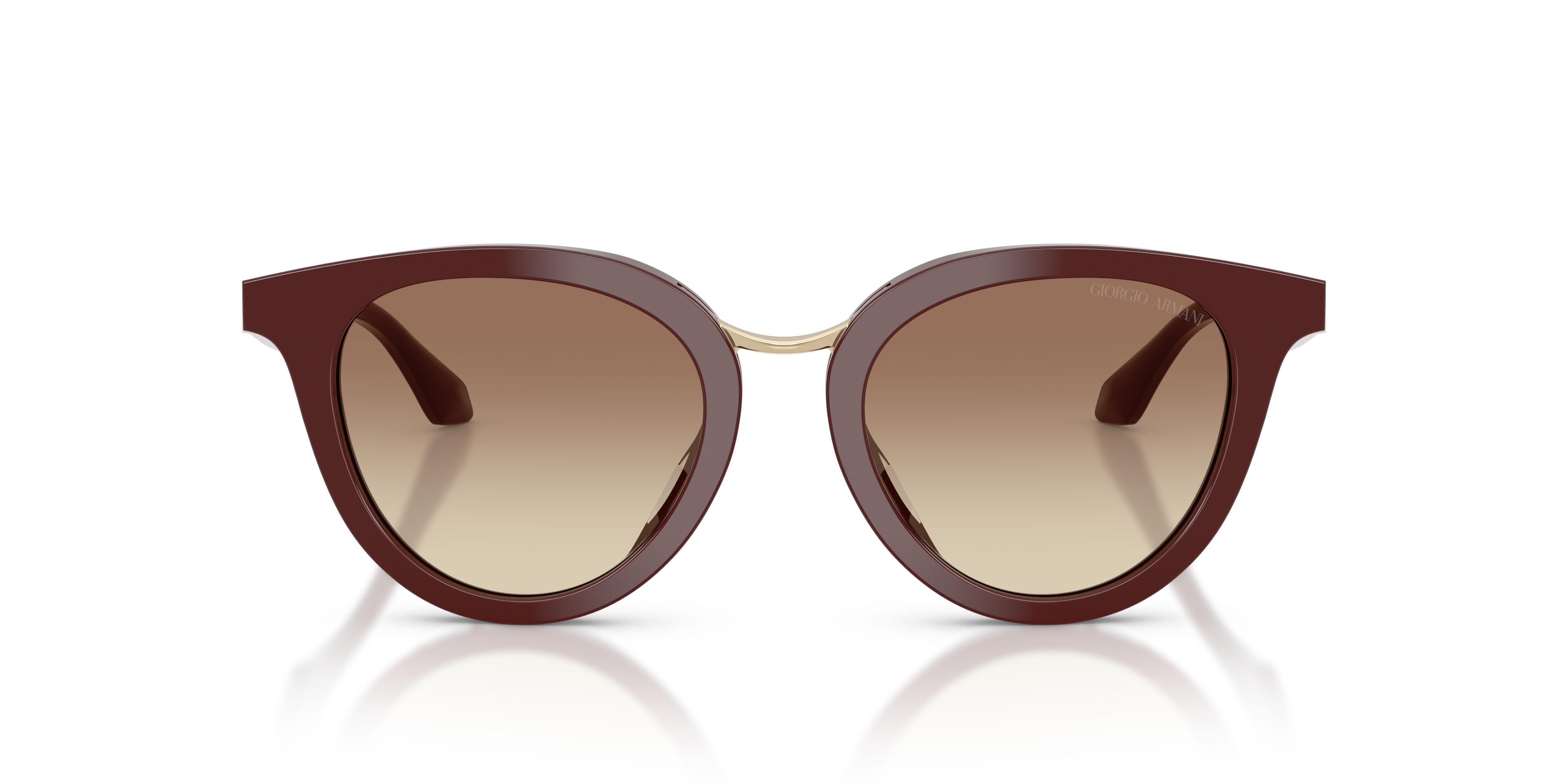 Sunglasses Giorgio Armani AR 8252U (639913) color bordeaux shape round lenses marrone sfumato