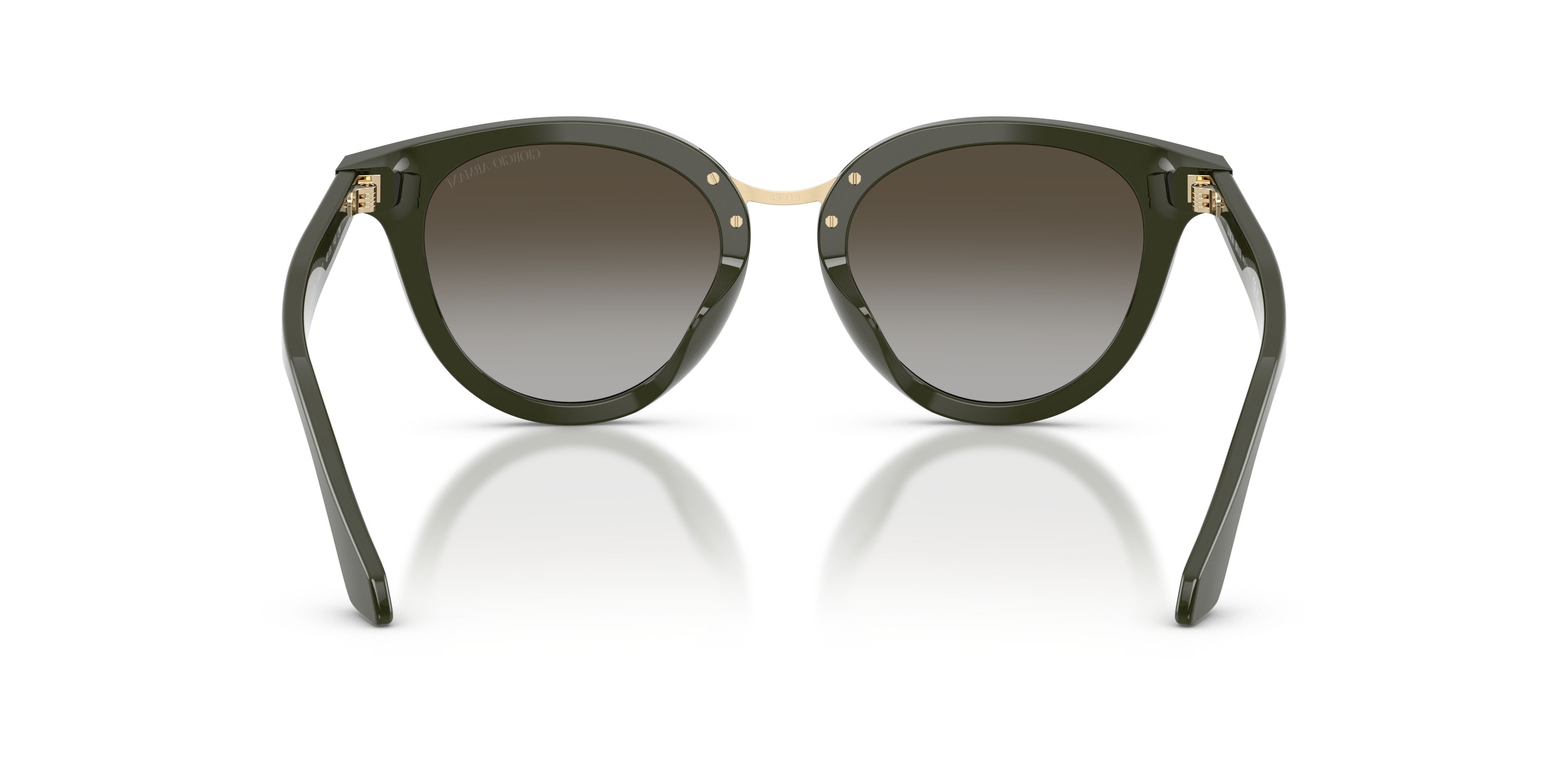 Sunglasses Giorgio Armani AR 8252U (640013) color verde shape round lenses grigio sfumato marrone