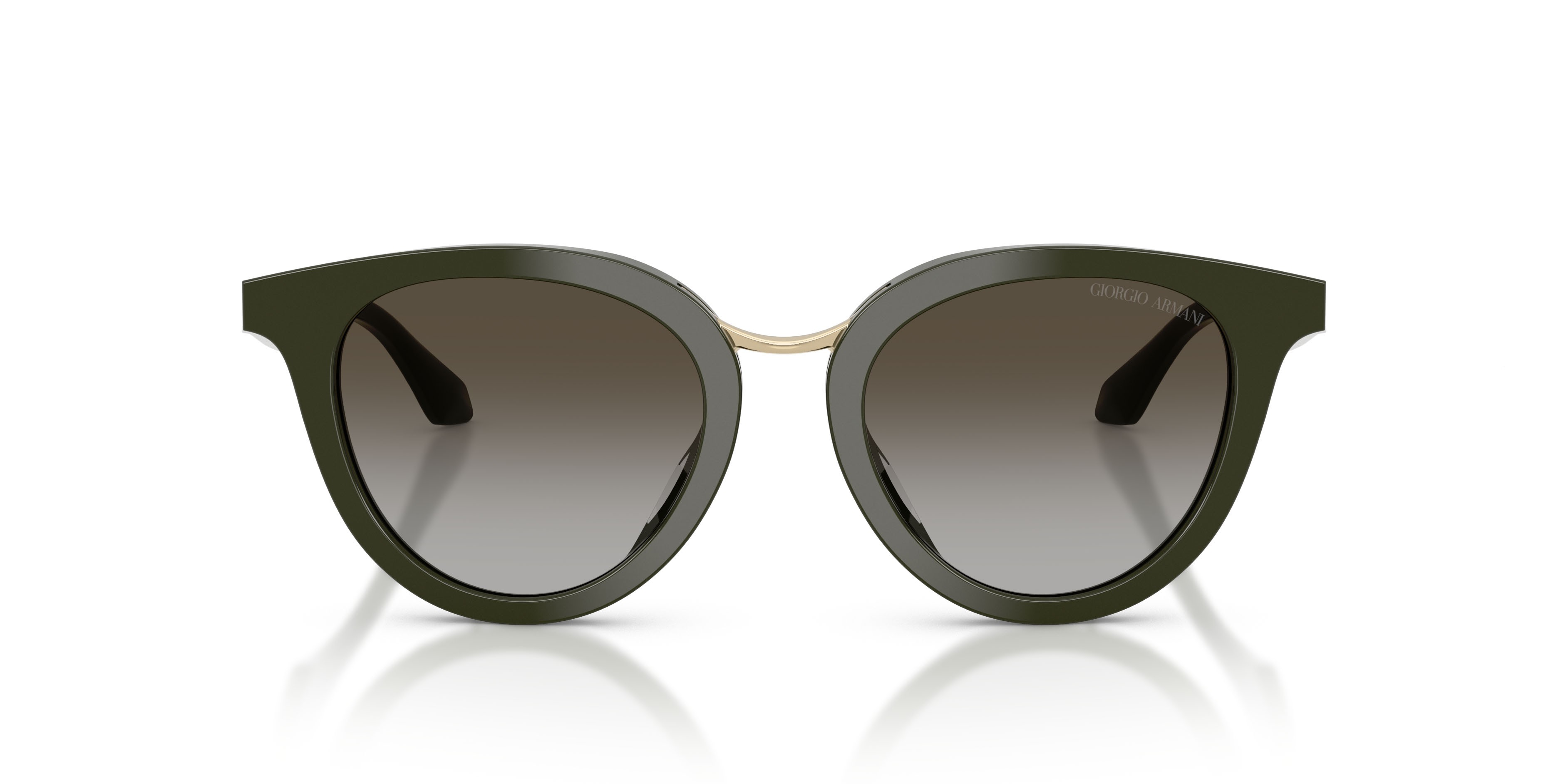 Sunglasses Giorgio Armani AR 8252U (640013) color verde shape round lenses grigio sfumato marrone