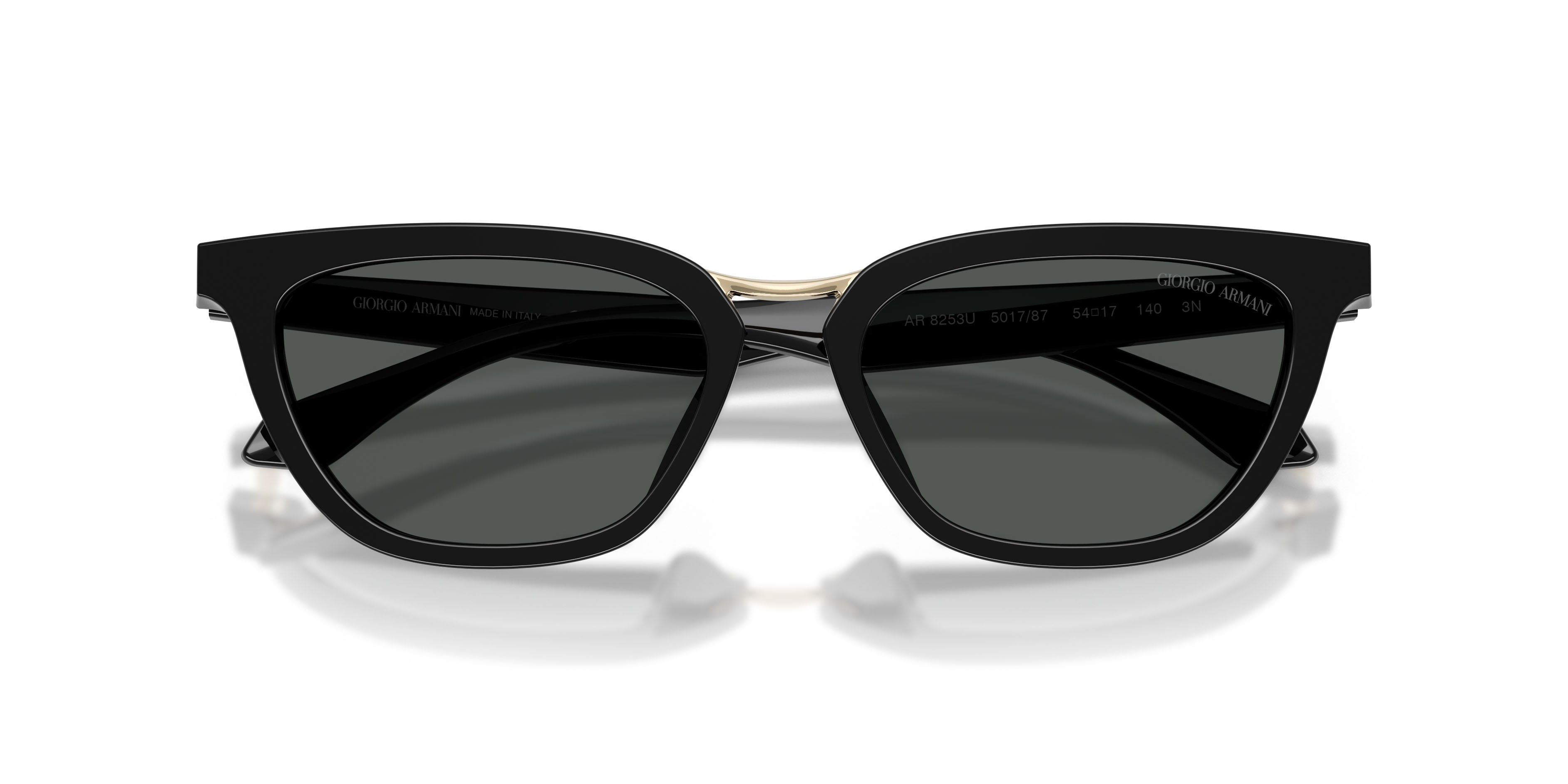 Sunglasses Giorgio Armani AR 8253U (501787) color nero shape butterfly lenses grigio scuro