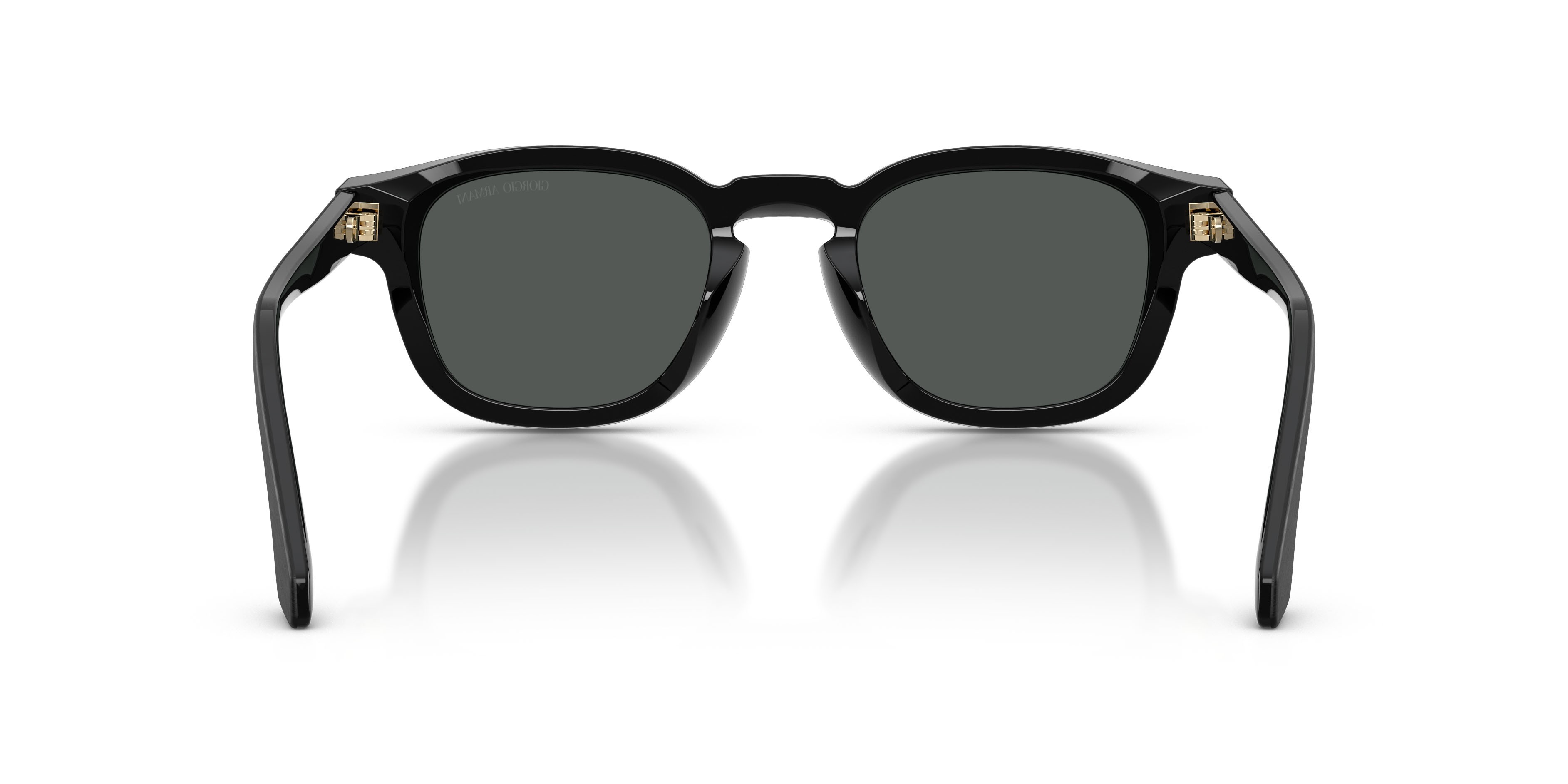 Sunglasses Giorgio Armani AR 8254U (500987) color nero spazzolato shape square lenses grigio scuro